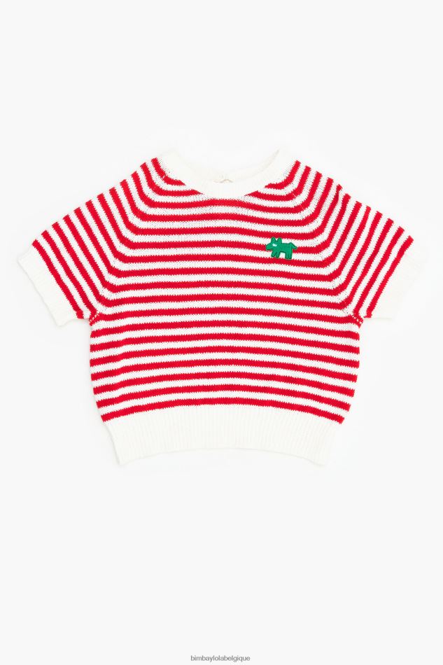 vêtements Bimba Y Lola pull rayé rouge et blanc HV4486368